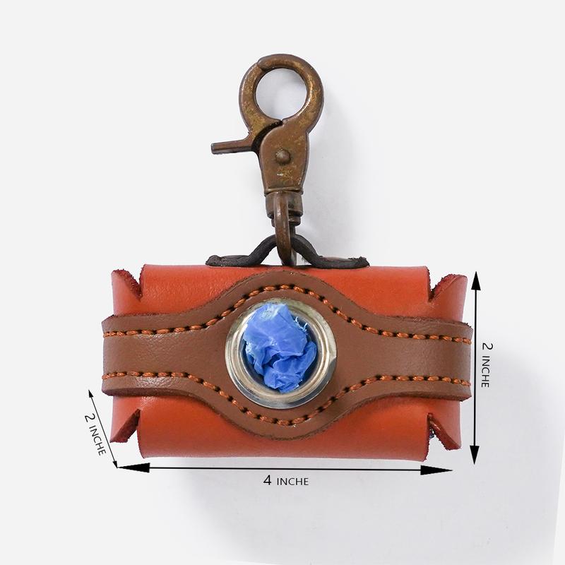 Genuine Leather Dog Poop Bag Holder for Leash, Lightweight Dispenser for Pet Waste Bags, Leash Waste Bag Dispenser | Dog Accessories | Pet Waste Bag and Treat Holder 6