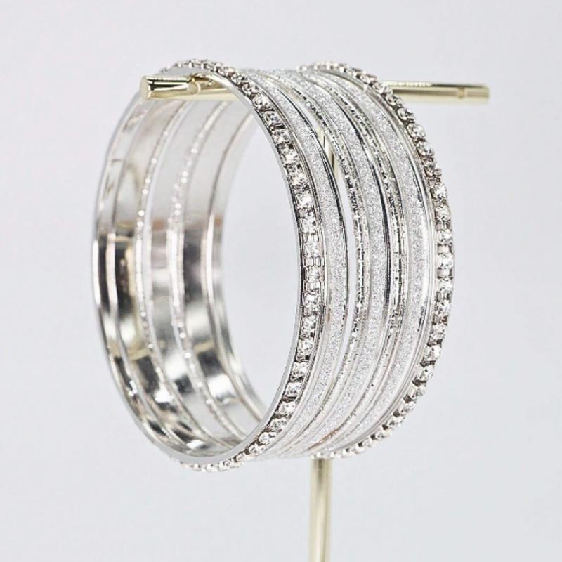 Fashion Starry Sky Theme Bracelet for Women, Silver, Party and Daily Wear Jewelry with Rhinestone Patch in Sandblasted Finish Made of Alloy Material 6