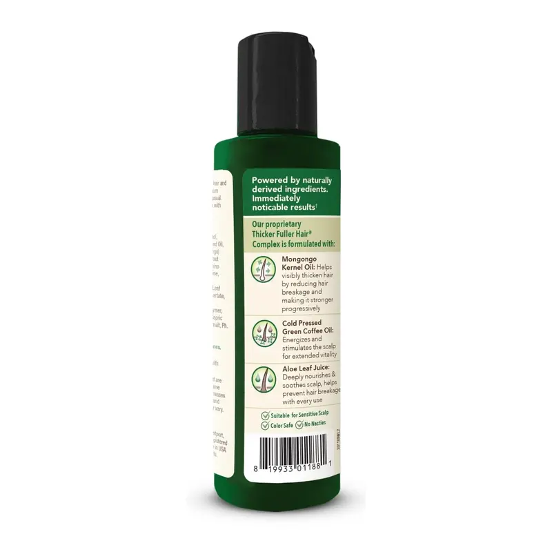 Thicker Fuller Hair Thickening Serum for All Hair Types, with Mongongo Oil and Green Coffee, 5 fl oz 1