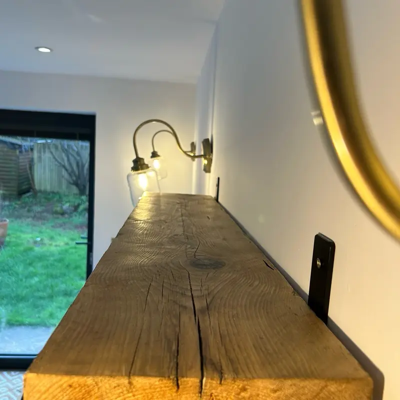 Reclaimed Scaffold Board Shelf, Sturdy, Durable & Handmade Shelves Kitchen 1