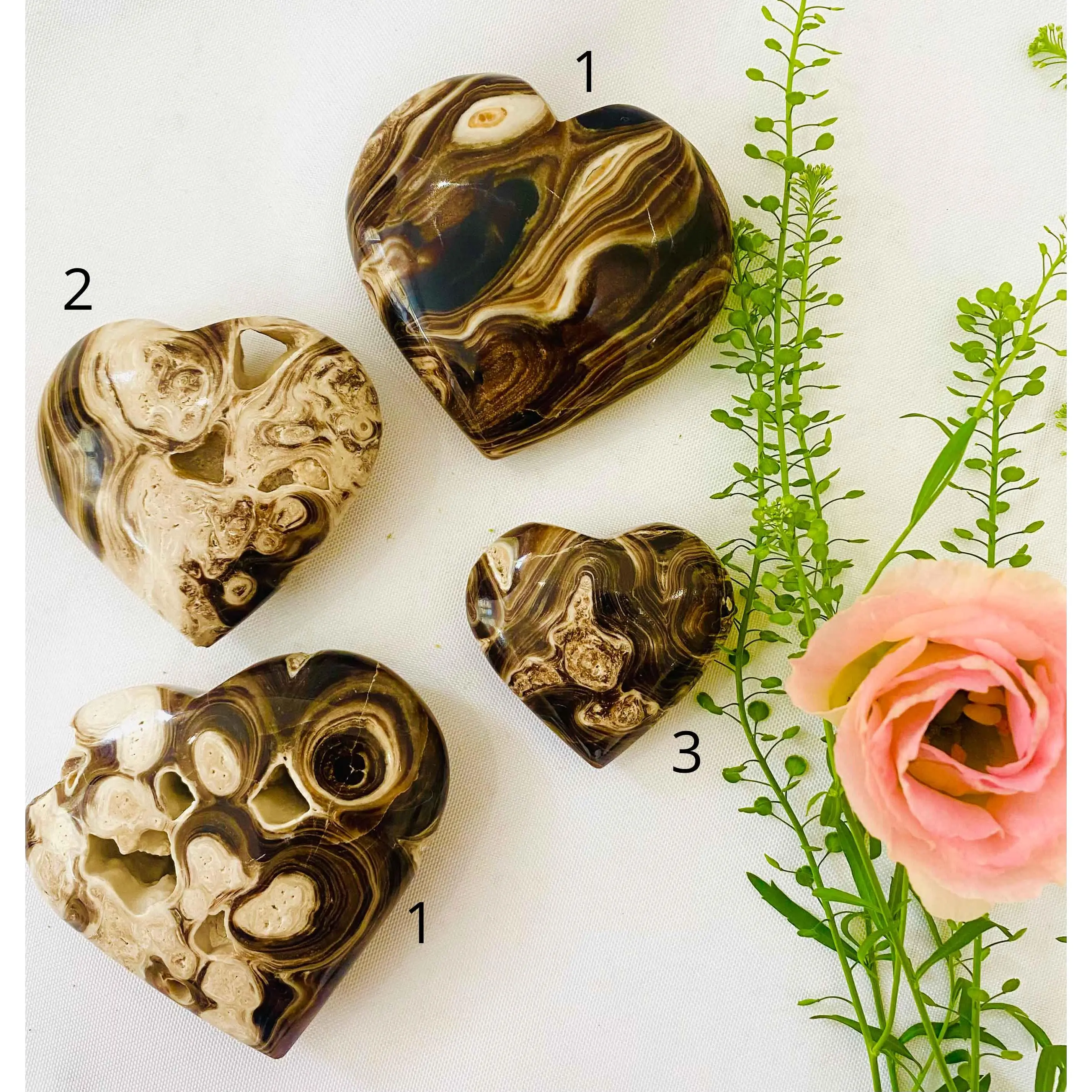 Chocolate Calcite Hearts