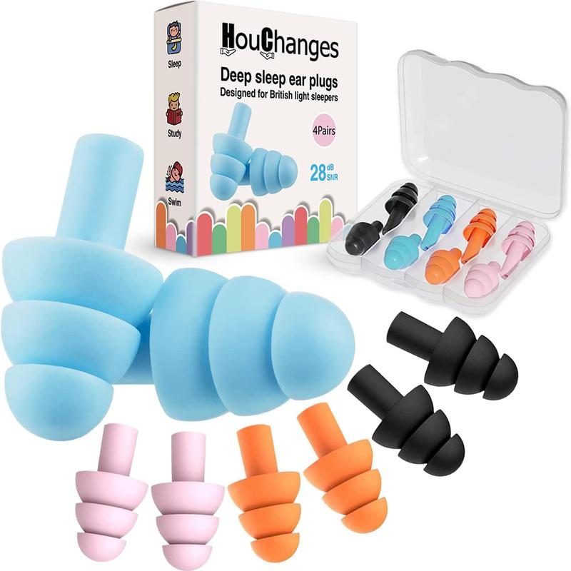 Product Introduction of Soft Silicone Reusable Ear Plugs for Sleeping Noise Cancelling - Multicoloured (4 Pairs) Comfort 3