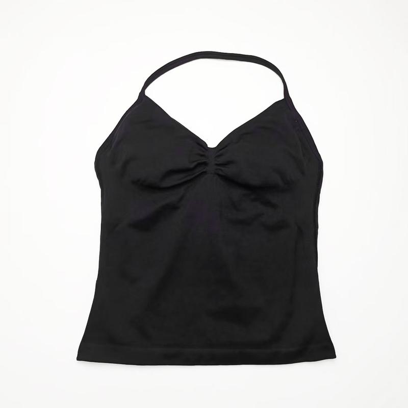 Yoga Vest Women's Fitness Tank Top Gym Beautiful Open Back Bra Running Workout Halter NCLAGEN Impact Longline Strappy Top Sports 7