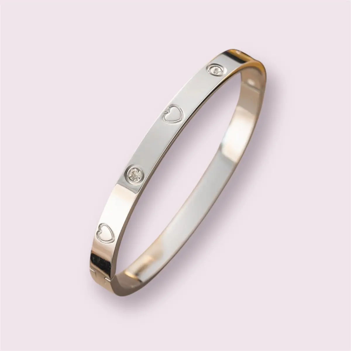 Silver Heart Bangle - Perfect for Any Occasion