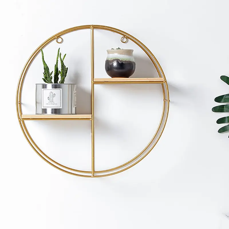 Livingandhome 3 Sizes Gold Wall Hanging Storage and Display Decorative Shelf - Space-Saving and Stylish Shelves 7