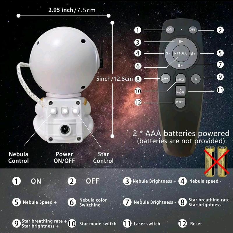 Astronaut Galaxy Projector Light with Remote for Kids and Adults - Starry Night Projector, Astronaut Projector, Christmas gift lights, Gift for Kids, Spaceman Projector 2