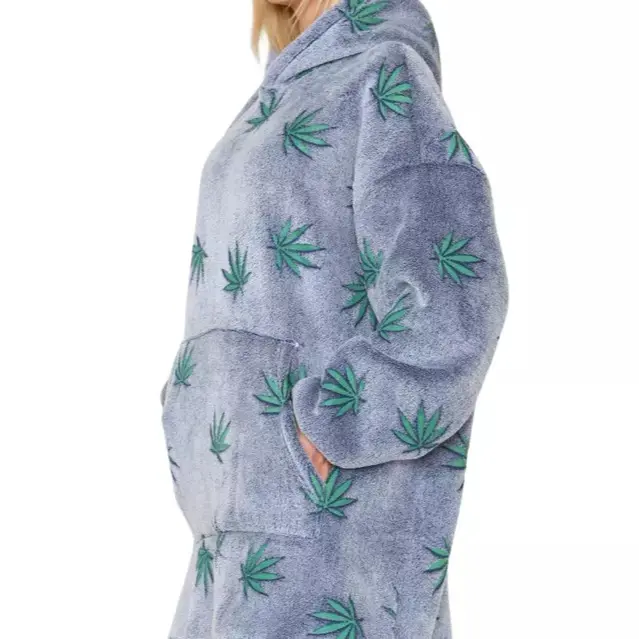 Adult Mens Womens Weed Oodie Oversized Hug & Snug Hoodie Snood Soft Blankets 3