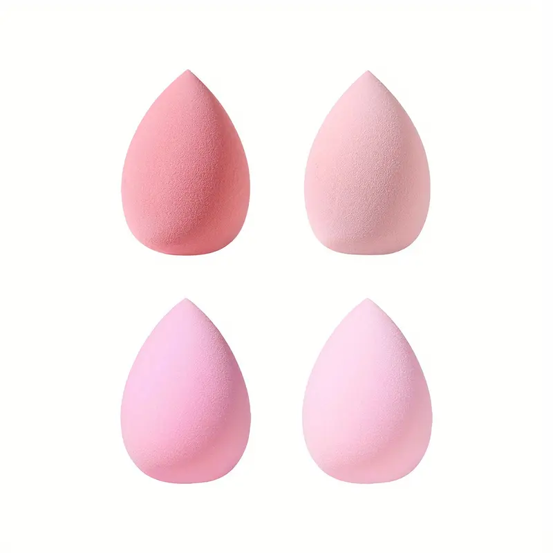 4pcs Pink Makeup Sponge Kit, Waterdrop Shape Foundation Blending Sponge, Soft Beauty Blender Sponge Flawless For Liquid, Cream, And Powder, Wet And Dry Dual Use Boun Boun Sponge, Ideal For Makeup Beginner Artist 2