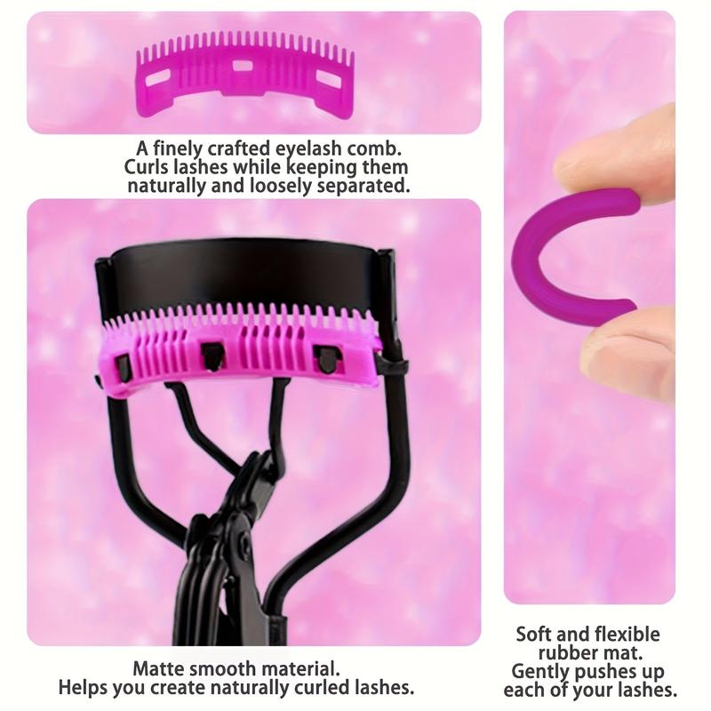8-Piece Complete Eyelash Curling System – Hypoallergenic, Easy-to-Use Curler, 5 Refill Pads, 2 Combs, Perfect for Sensitive Eyes, Lash Enhancement and Definition Makeup Brush  Brow  Compact  Kit Mascara   Cosmetic Carbon Applicator Storage, complete set 5