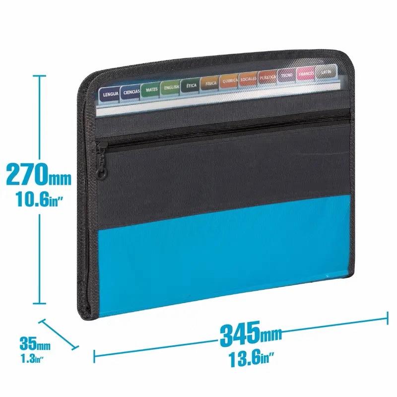 13 Pocket zip Folder file with Sticky Labels, Document Organizer Expanding 1