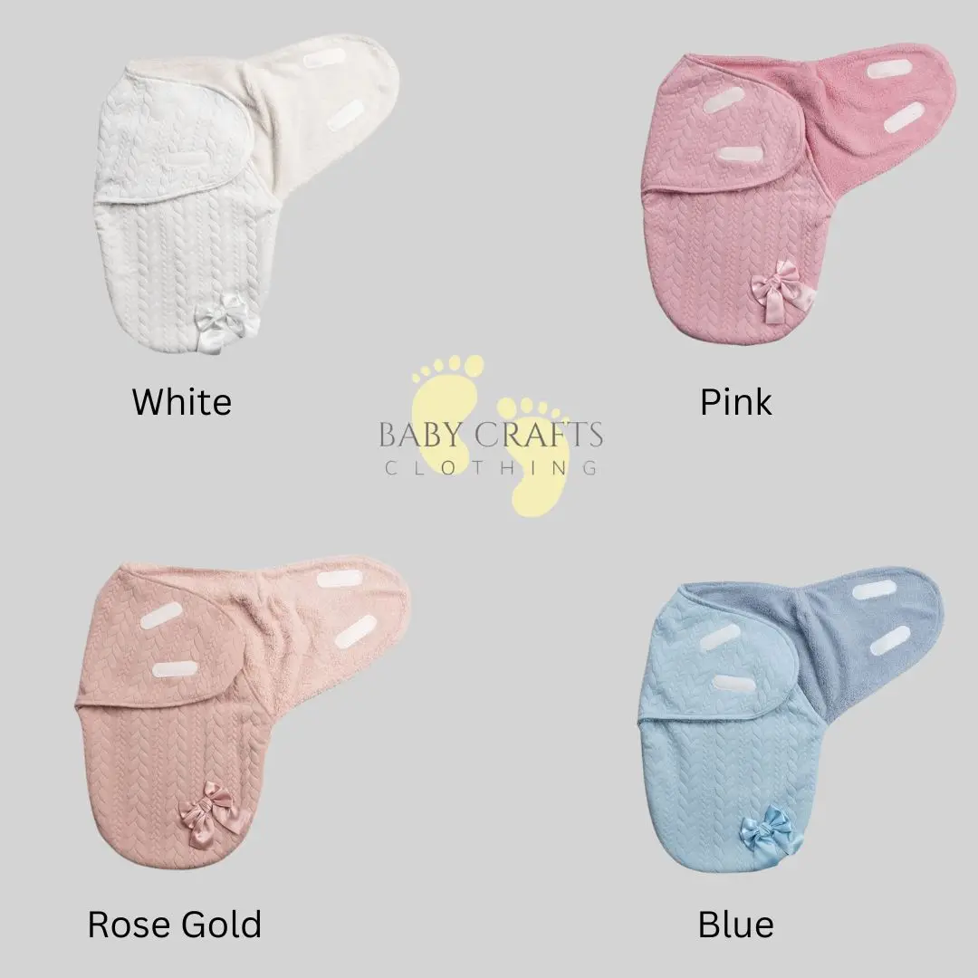 Personalised Embroidered Children's Baby Swaddle With Bow