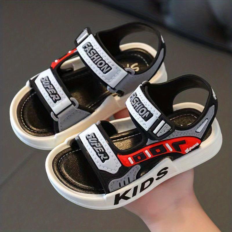 Boys Girls Trendy Hook And Loop Sandals, Wear-resistant Non-Slip Comfy Beach Shoes, Summer 5