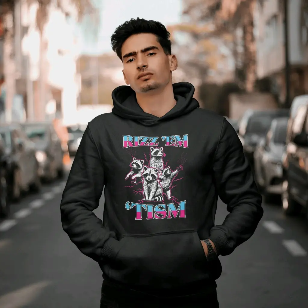 Rizz um with the Racoon tisum hoodie.