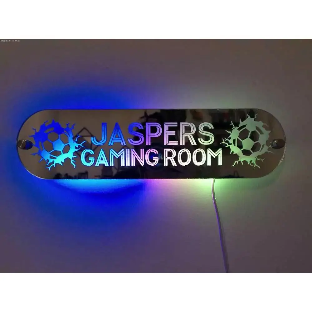 Personalised Light Up Mirror - Football Motif