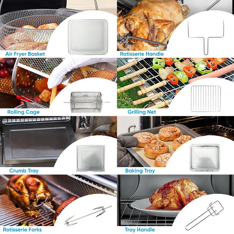 Ometa 28L Air Fryer Oven Countertop Kitchen Appliance, Black 8