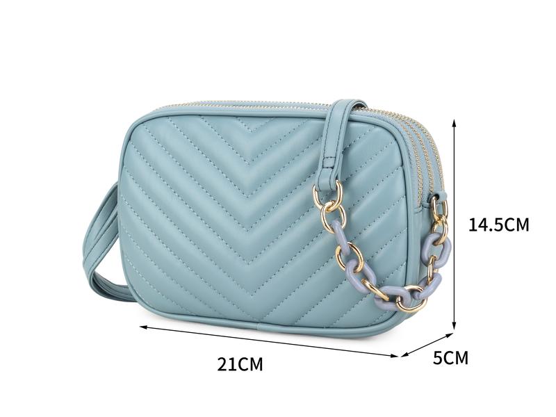 LONG&SON Handbags small city tote bag For Women's Quilted Crossbody Bag  Small Shoulder Handbag with Zipper Crossbody Bag Chain Bag - 9 Colors Available 5