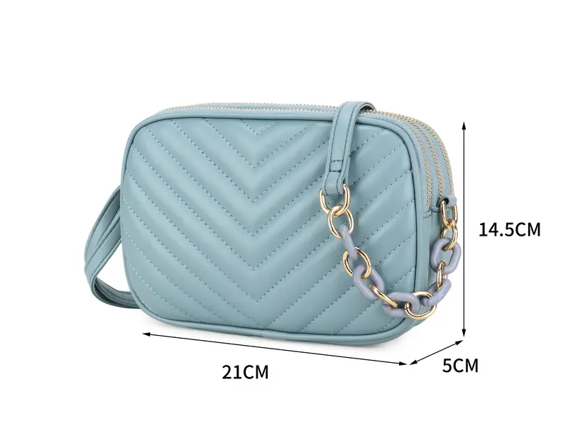 LONG&SON Handbags small city tote bag For Women's Quilted Crossbody Bag  Small Shoulder Handbag with Zipper Crossbody Bag Chain Bag - 9 Colors Available 5
