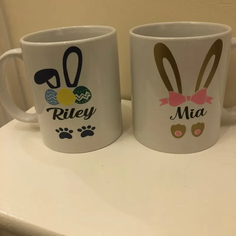 Personalised Easter mug Ceramic Drinkware Reusable Washable Cup Reuse Drink Coffee 2