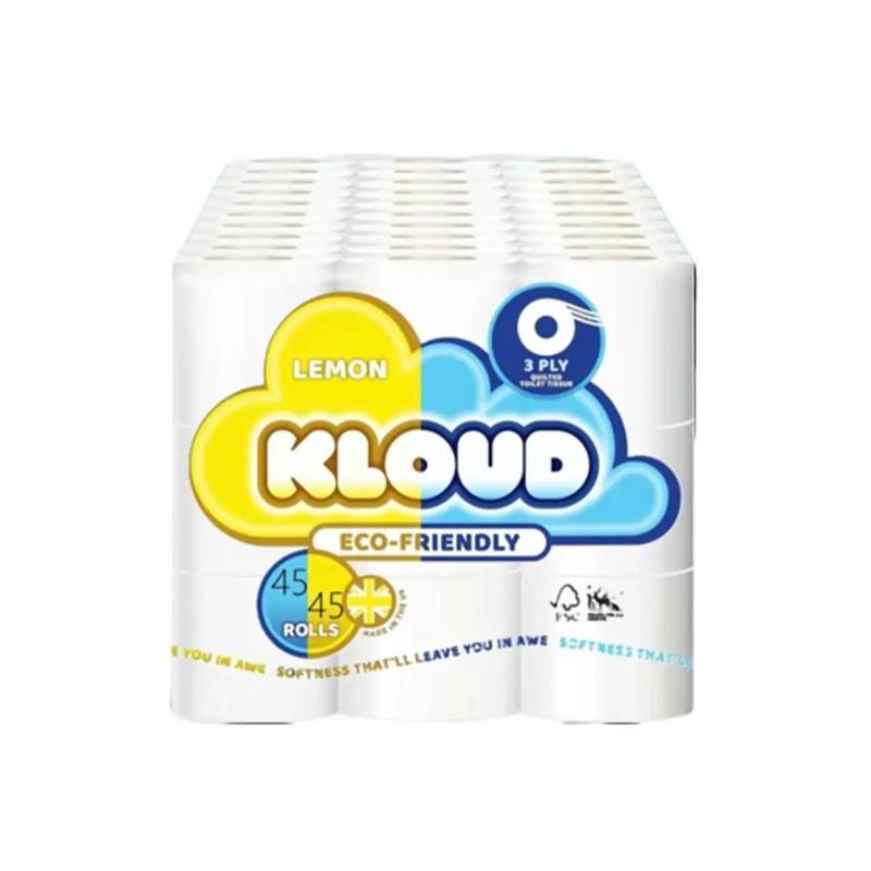 KLOUD 90 TOILET ROLLS  BEST VALUE/90 Toilet Rolls/Bulk Buy Mixed Scented /3PLY/10x9pk + 20 FREE Heavy Duty Bin Liners  (KLOUD) Eco-friendly Family bundle 3