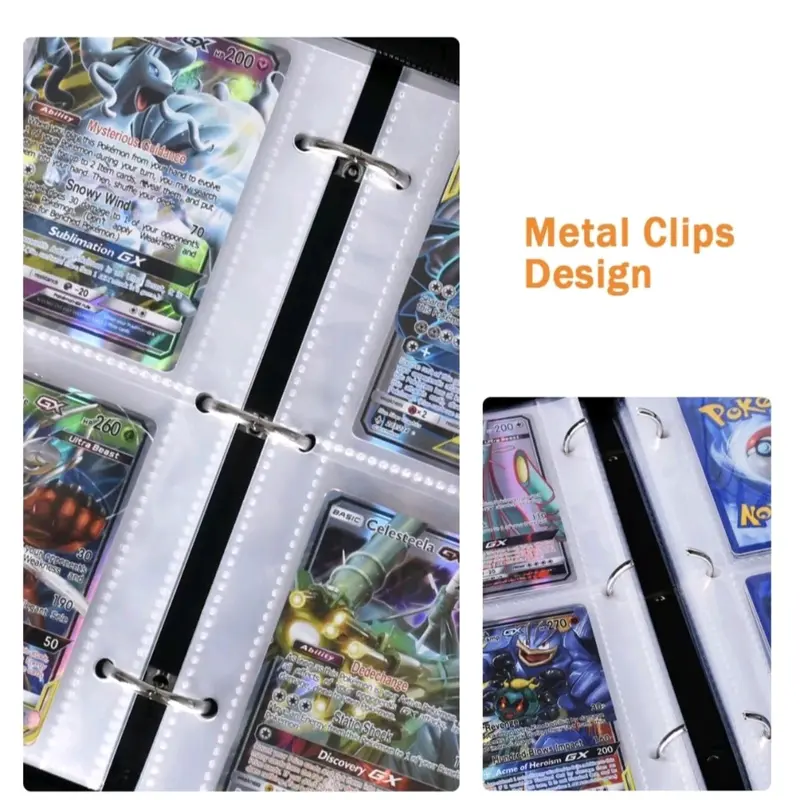 Pokemon Folder Portable Card Album with Zip (Faux Leather)- 50 Pages For 400 Cards Kids Cards Binder Holder Decor Gift Case Insert Photo 7