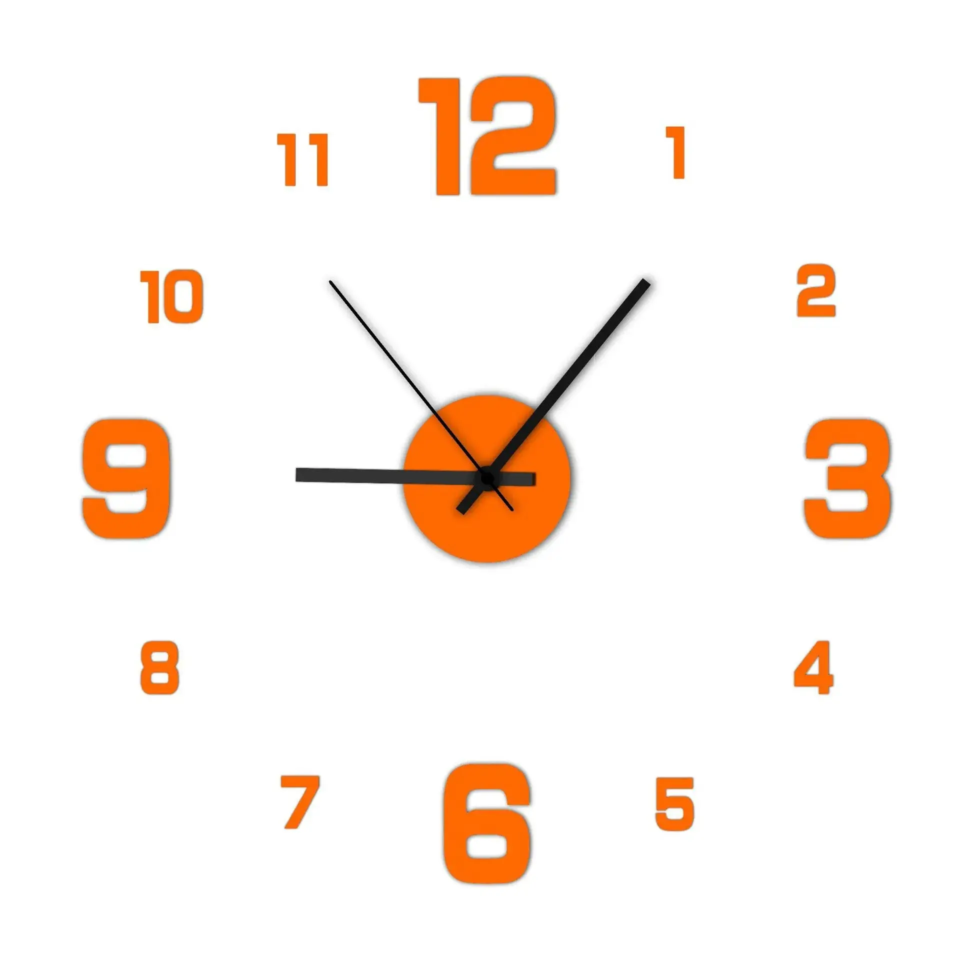 Creative Frameless DIY Wall Clock Wall Decal Home Silent Clock Living Room Office Wall Decoration White