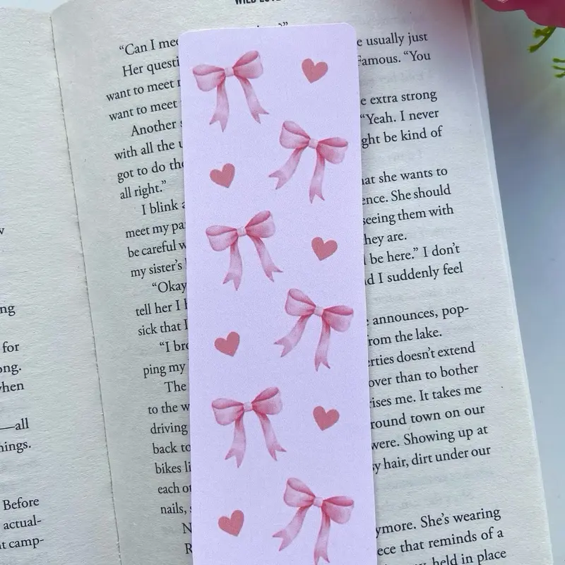 ‘Pink Bow and Hearts’ Bookmark