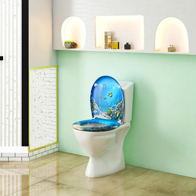 WOLTU Quick Release Toilet Seat with Soft Close Slow Hinge Attached Fittings Antibacterial for Bathroom 1