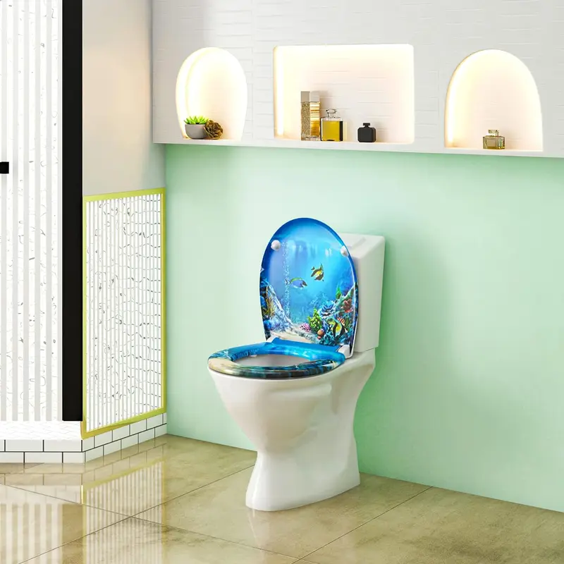 WOLTU Quick Release Toilet Seat with Soft Close Slow Hinge Attached Fittings Antibacterial for Bathroom 1