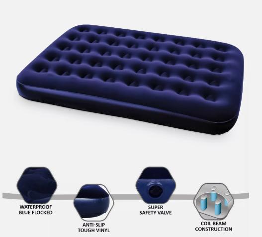 Double Flocked Camping Airbed Inflatable Mattress Blow Up Air Bed 2