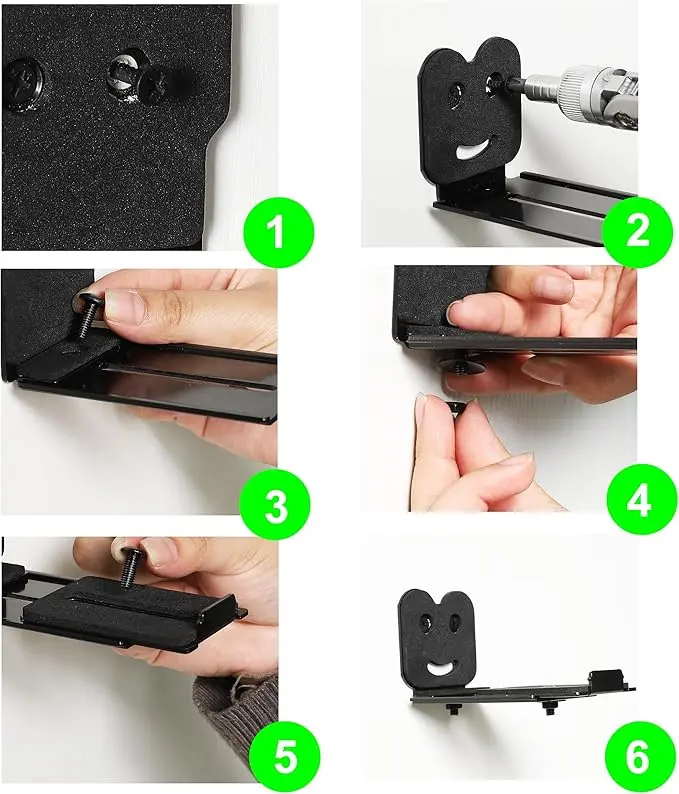 Adjustable Soundbar Mount, Universal Sound Bar Wall Brackets Works with Most Sound bar Mounts, Length Adjustable 3.4''-5.2'', Removable and Lockable Mounting Bracket 3