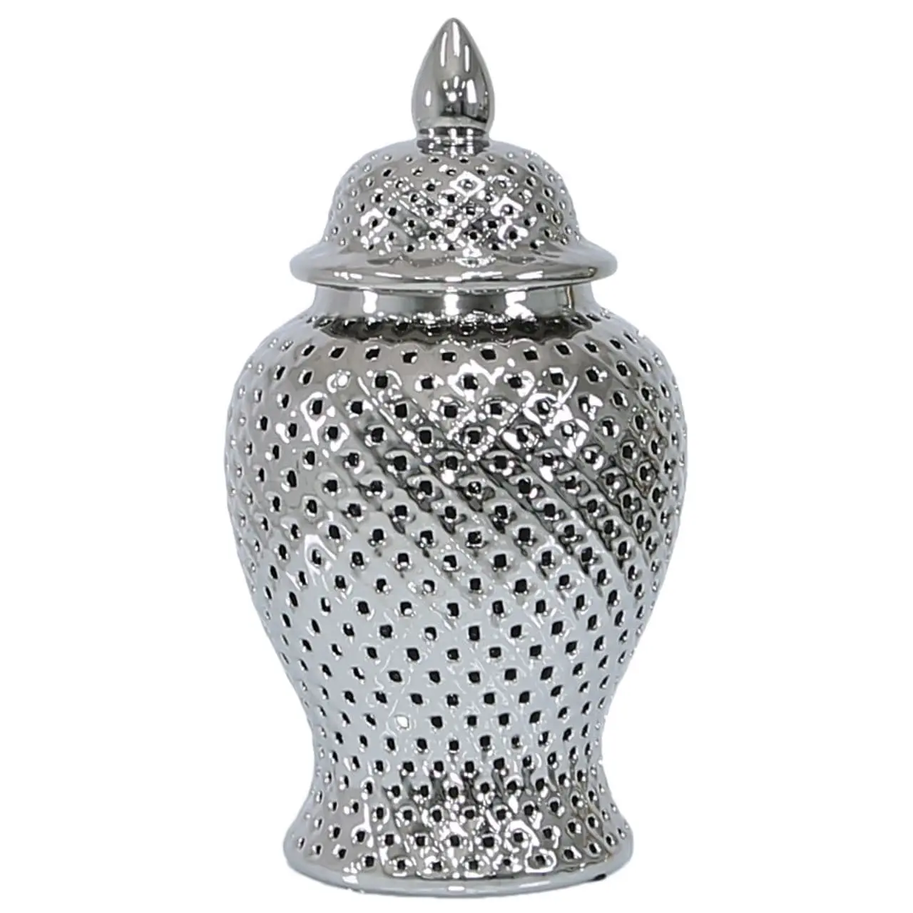 46cm Luxe Decor Ginger Jar Silver Free Shipping