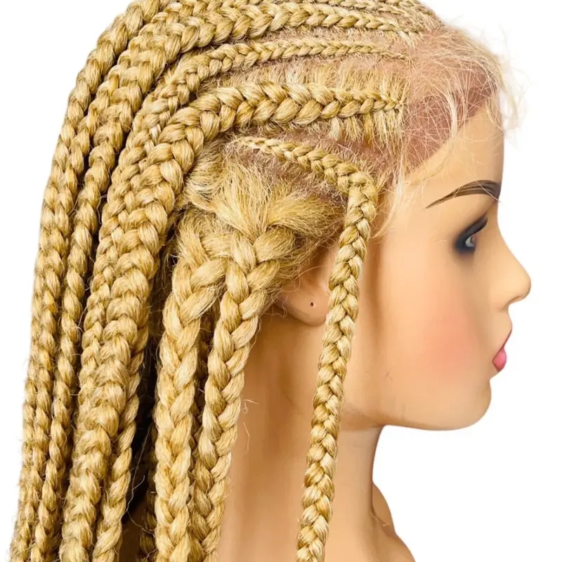 Blonde Braids Lace Long Box Braids Hairstyles With Baby Hair, Hair For Women 3