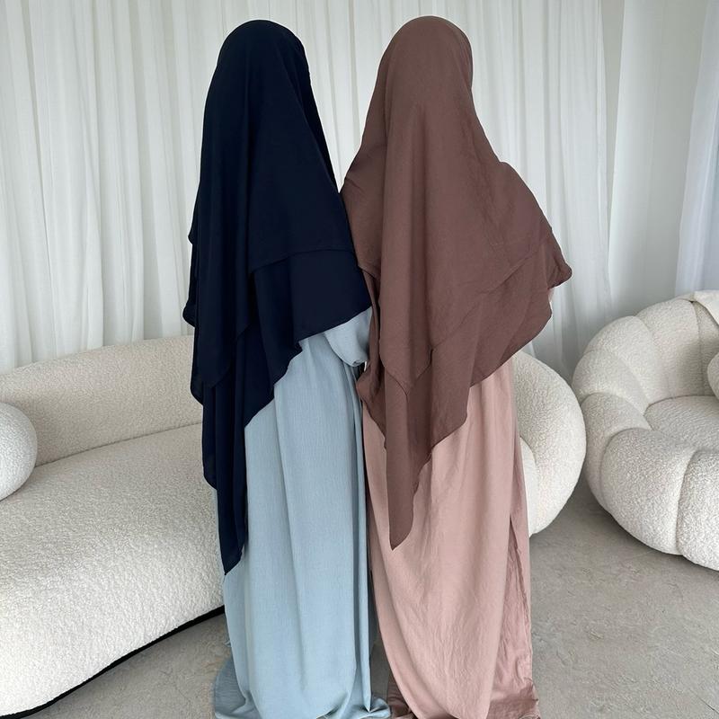 Khimar and balloon sleeve Abaya set BLUE 6