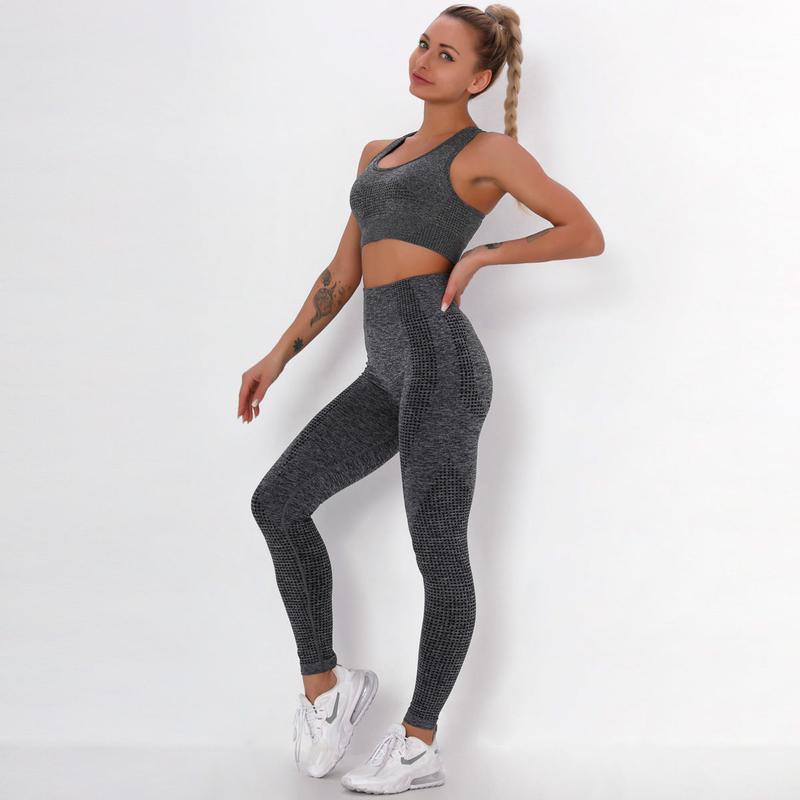 Seamless knitted yoga workout clothing 8
