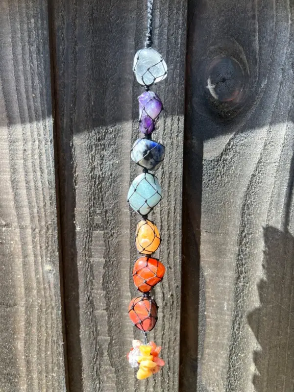 7 Chakra wall Hanging , Car & Window Hanging ,Spiritual Meditation Feng Shui Ornament Natural Stones Car and Home Decor handmade gift Crystals Decorative Hangable Pack Decoration 2