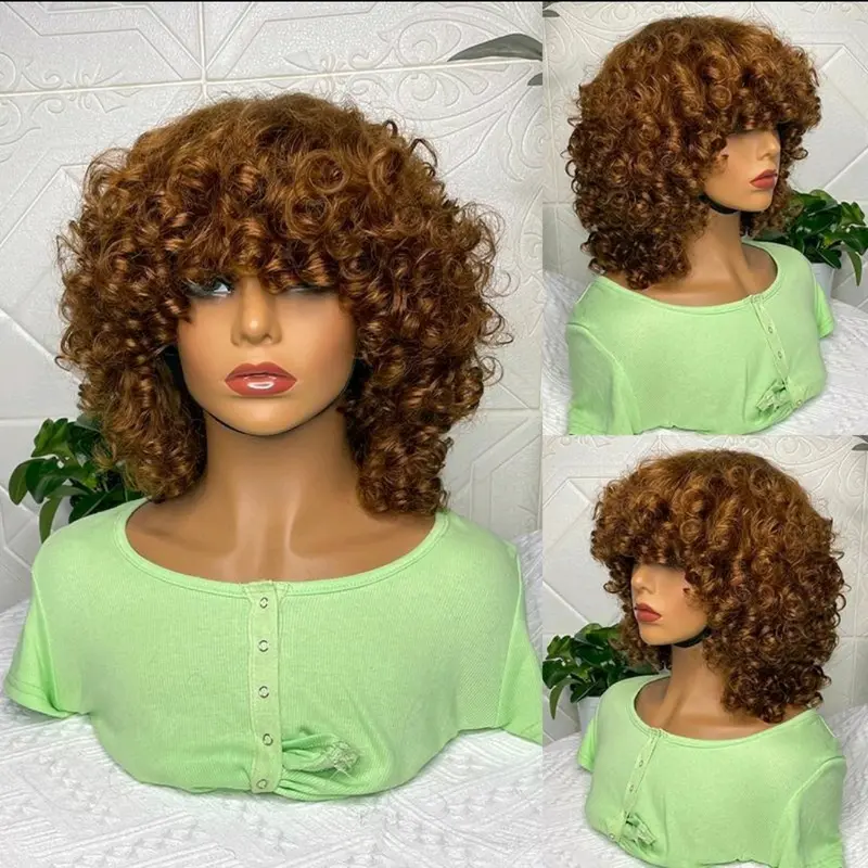 Rain Human Hair Curly fringe Wig SDD 3
