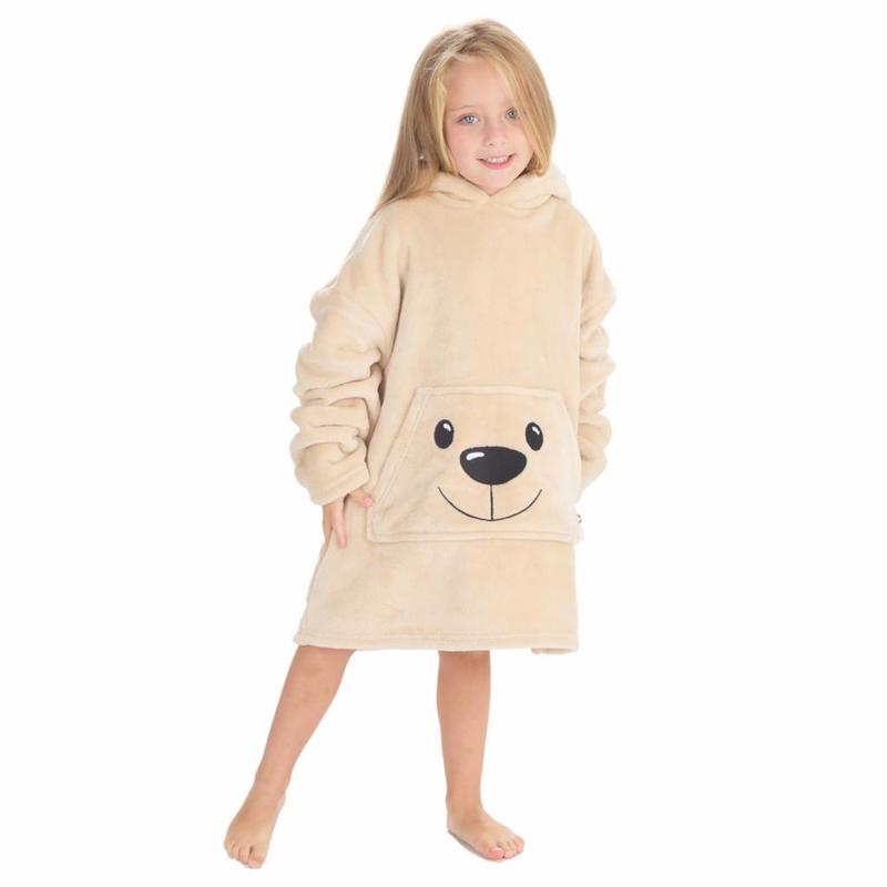 Baby / Kids Teddy bear style cosy Oodie Hoodie jumper dressing gown 3