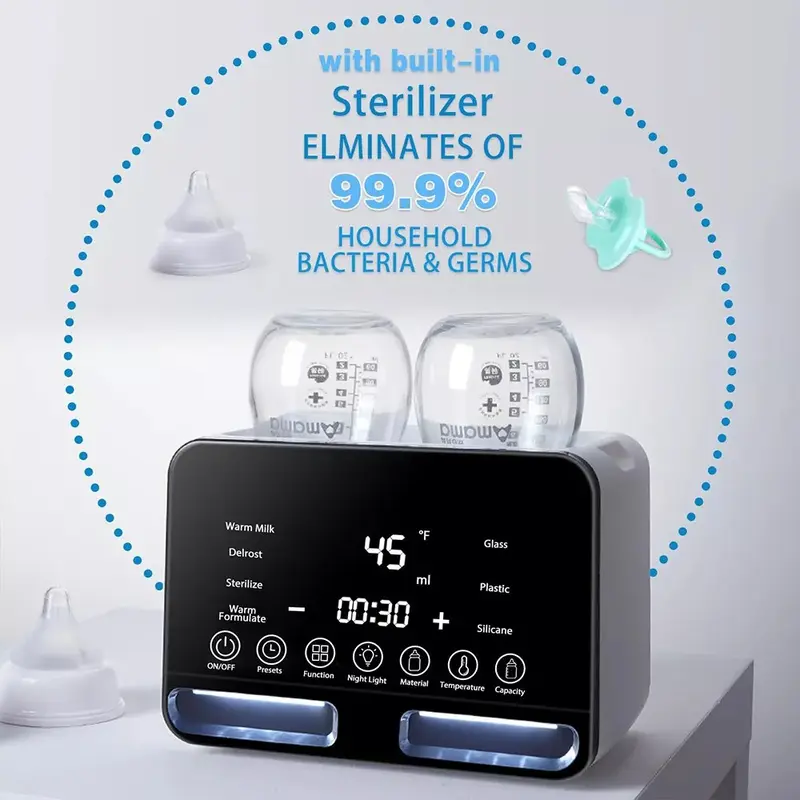 Baby Bottle Warmer Steriliser Fast Milk Warmer with LCD Display and Timer UK 3