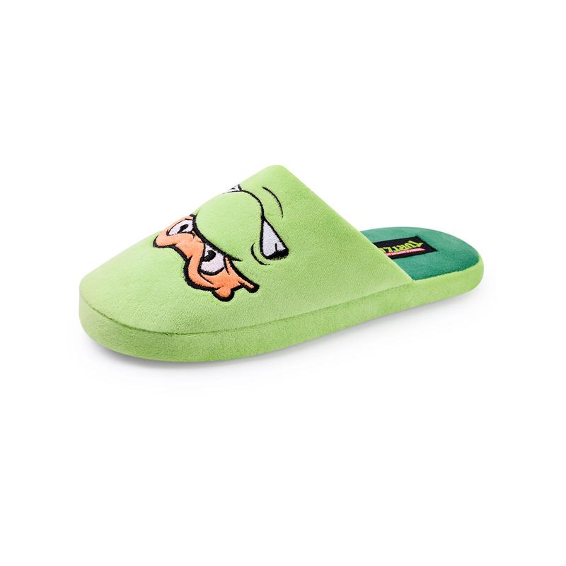 Vanilla Underground x Teenage Mutant Ninja Turtles Mens Green Character Face Mule Slippers 2