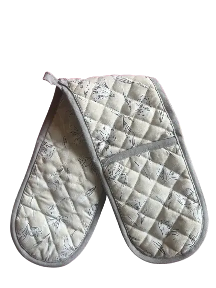 Double Oven Glove Cotton Insulated Kitchen Mitts Heat Resistant Pot Holder Stylish Quilted Design Bakeware 6