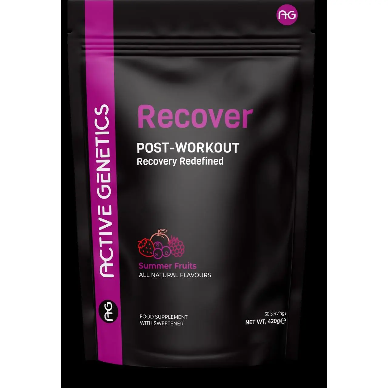 Active Genetics Recover (Post-Workout) with Mushroom Extracts and Clinically-Dosed Recovery Agents - Summer Fruit Flavor - Healthcare, Natural