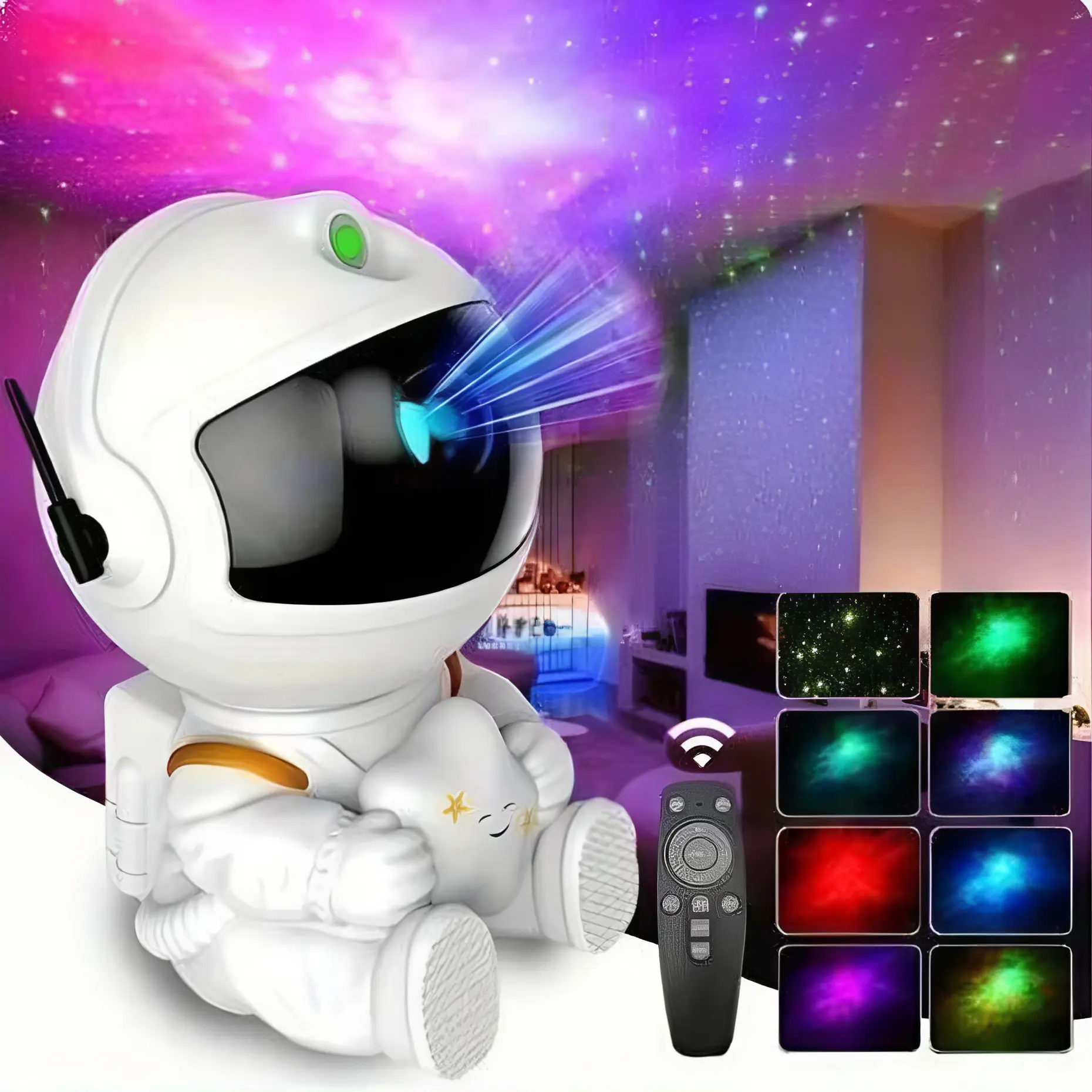 Astronaut Starry Sky Projector Night Light, Galaxy Starry Sky Astronaut Projector Lamp, Creative Atmosphere Light Mini Spaceman Projector for Home, Gadgets for The Home