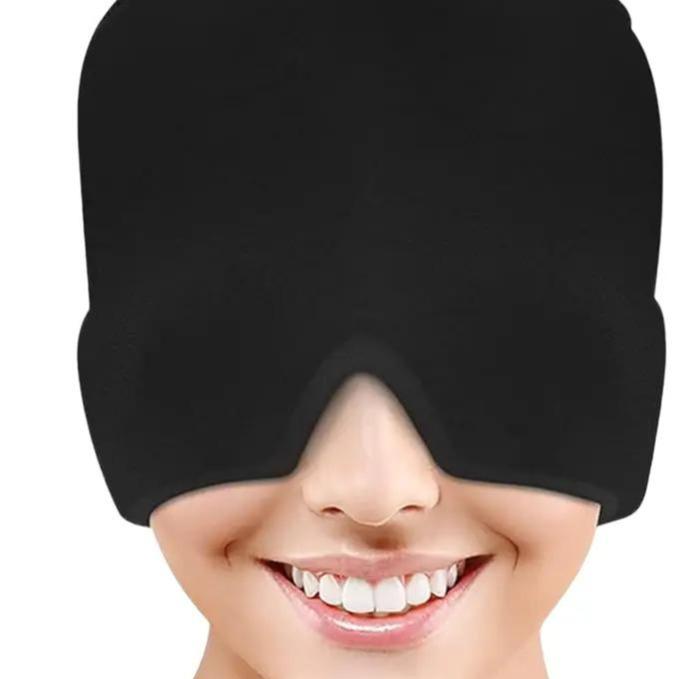 Migraine Relief Cap, Reusable Cold Hot Therapy Migraine and Headache Relief Cap, Single-Sided Gel Ice Hot Head Wrap for Chronic Migraine, Tension Headache, Sinus Stress, Puffy Eyes Pack White 5