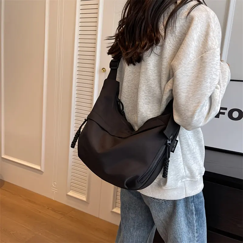 Trendy All-match Large Capacity Crossbody Bag, Simple Solid Color Multi-pocket Shoulder Bag, Perfect Messenger Bag For Leisure Travel And Commuting