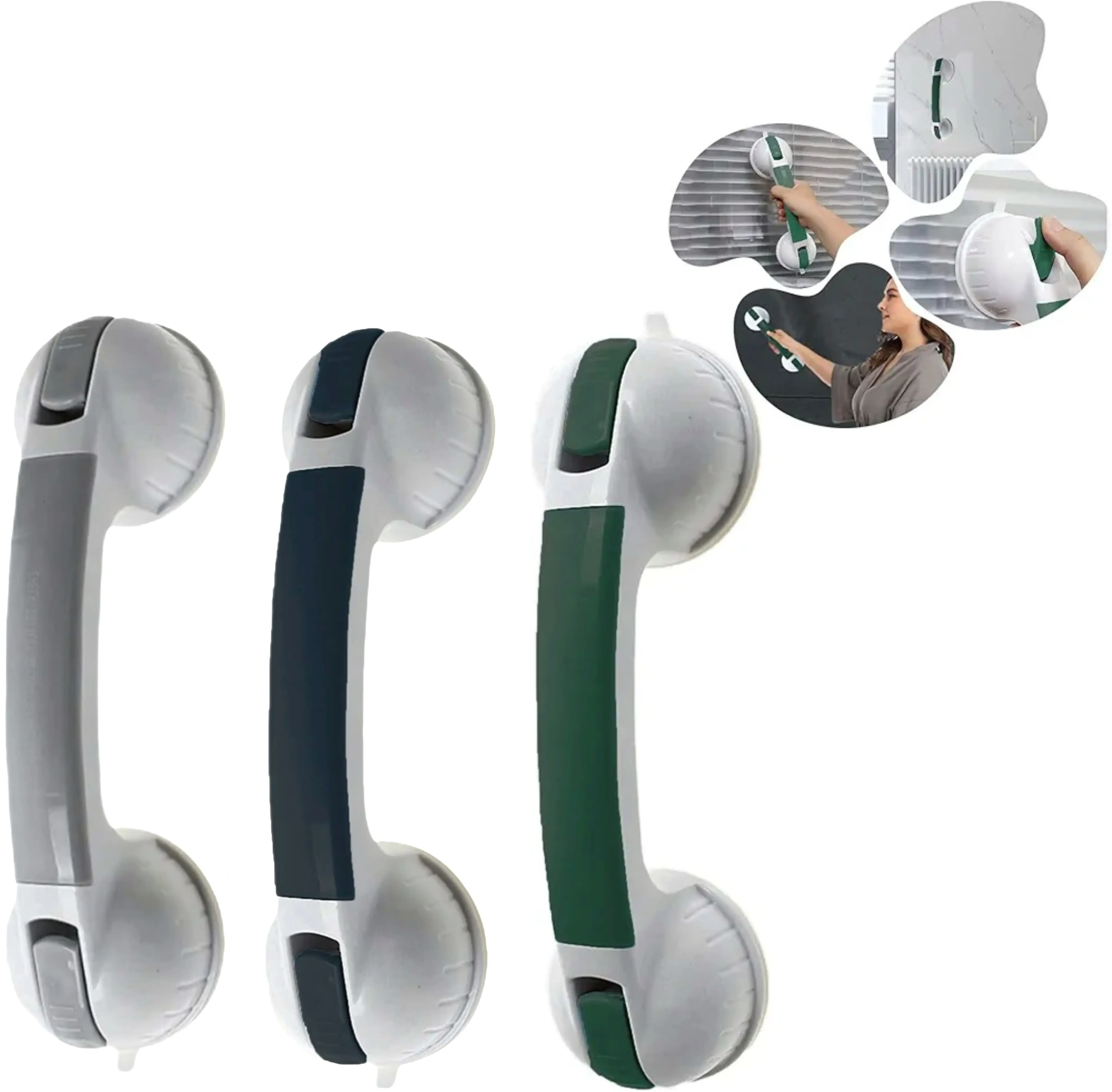 Suction Bathroom Grab Rails, Hand Rail for Disabled, Portable Mobility Aids Safety Handle with Suction Cup Fitting, No Fixings Needed for Bathroom, Children and Disability Aids