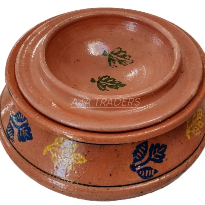 MEDIUM  CookwareCLAY POT HANDI OPEN FIRE GAS TOP WITH LID Round Oven Traditional
