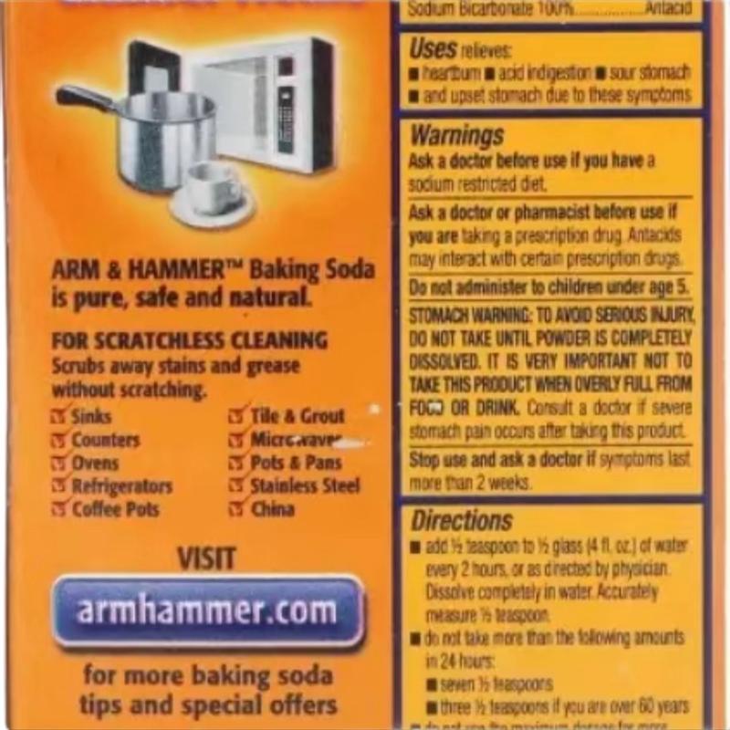 Arm & Hammer Pure Baking Soda 226g - Natural Cleaning Solution for Home - Bake 3
