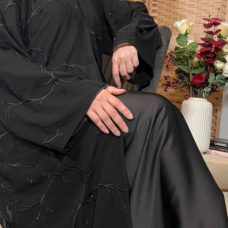 Aiza Abaya - Luxury Chiffon with Satin Inner for Women (inner not attached) 2