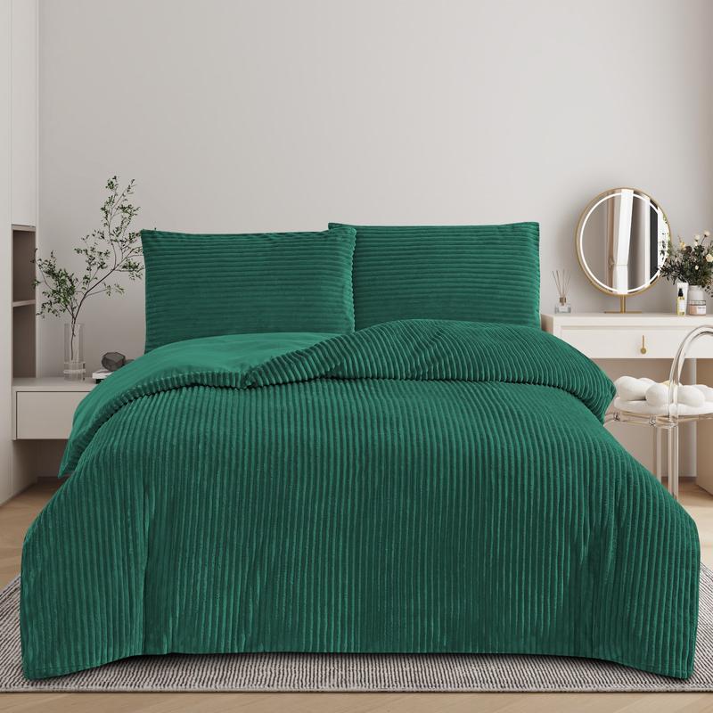 Chic Chunky Ribbed Cord Duvet Cover Set – 3-Piece Bedding Set with 1 Duvet Cover & 2 Pillowcases (No Filler) – Stylish Charcoal Bedding for Cozy & Modern Room Décor 4