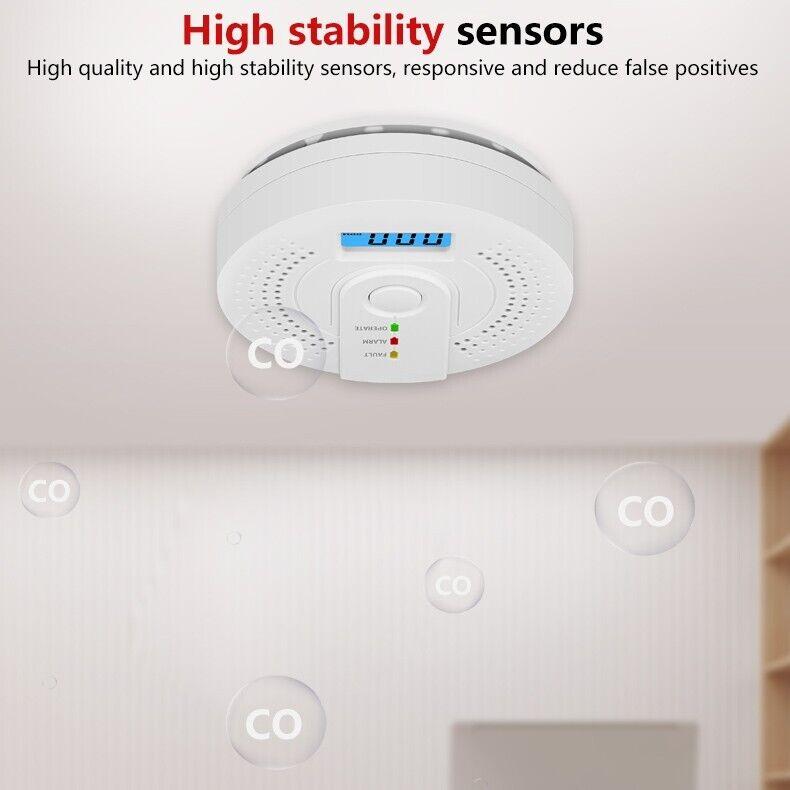 Carbon Monoxide Detector, CO Detectors with LED Indicator & Silence Button, EN 5 3